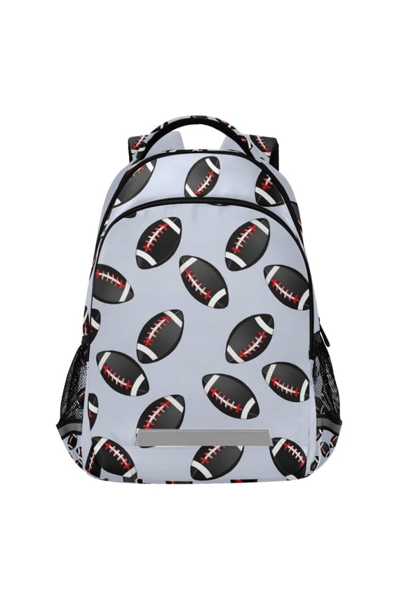 Football Rugby Balls Pattern Backpack Elementary School Bags Student Bookbag Travel Rucksack