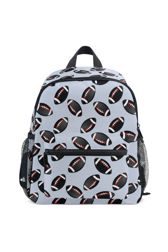 Football Rugby Balls Pattern School Backpack Student Bookbag Mini Bag