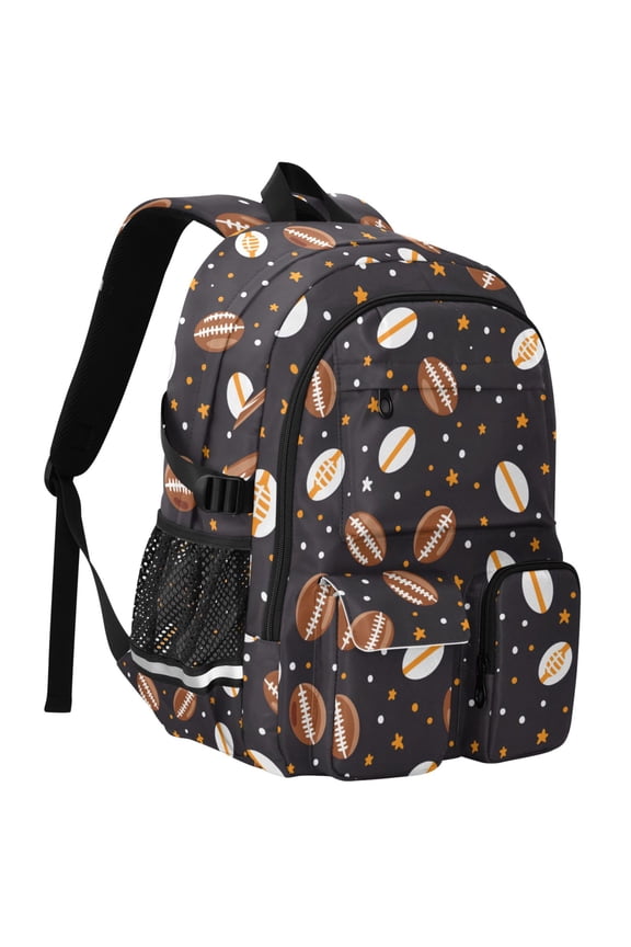 Football Rugby Stars Print Student Backpack School Bookbag Large Laptop Daypack Travel Bag