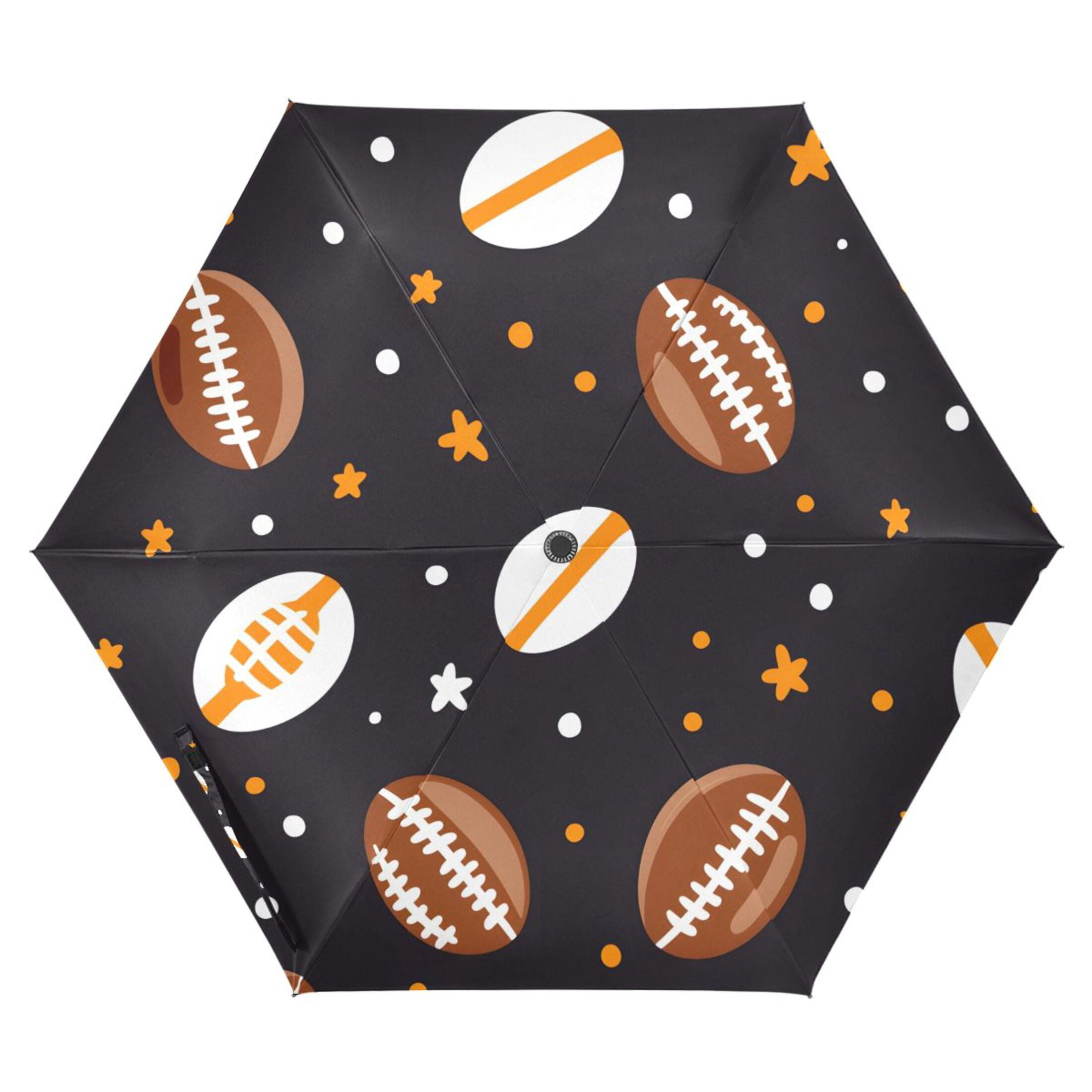 ALAZA Football Rugby Stars UPF 50+ Compact Folding Umbrella for Rain Travel Umbrella Packable