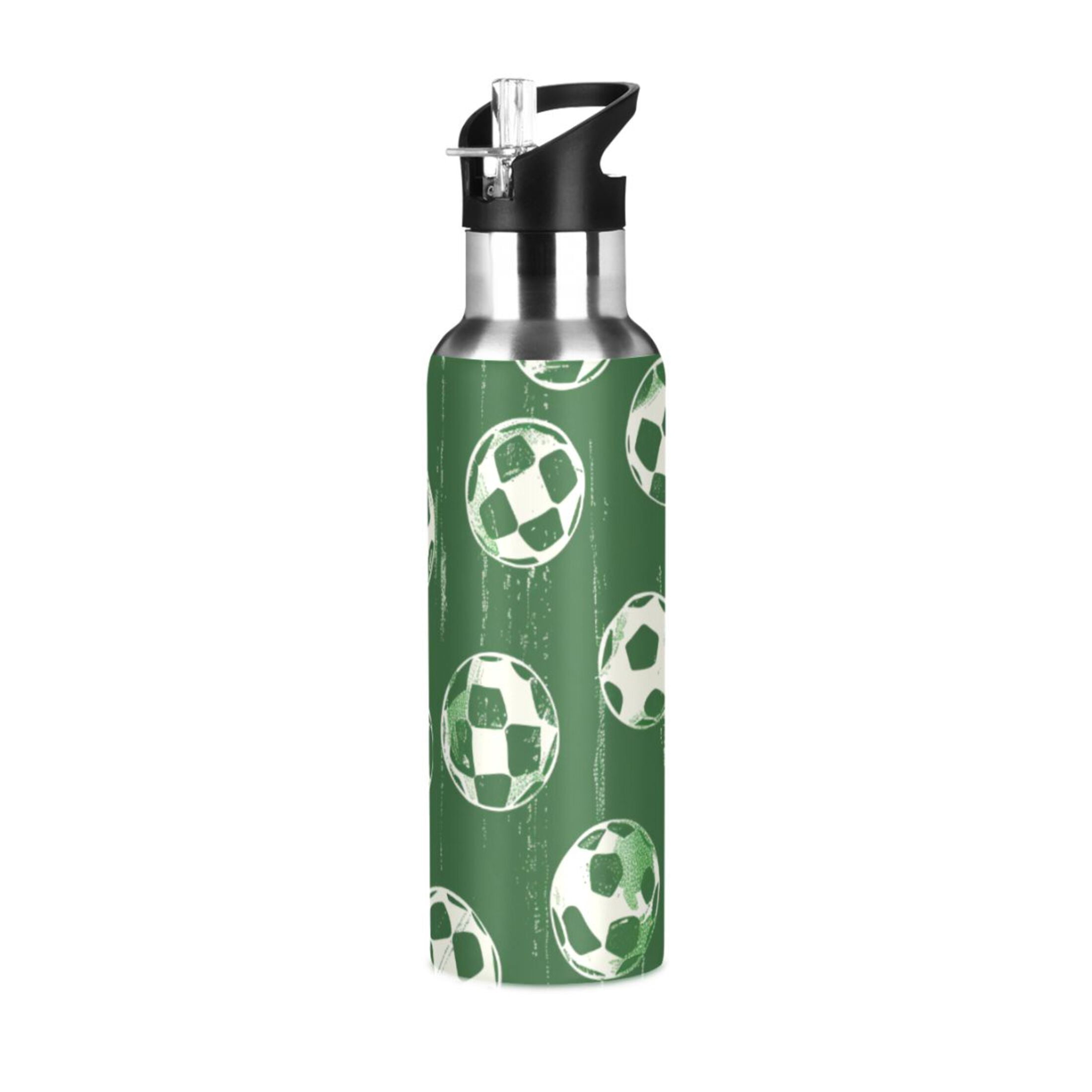ALAZA Football Soccer Ball Water Bottle Insulated Flask Stainless Steel ...