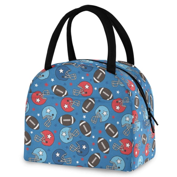 ALAZA Football Star Helmet Insulated Lunch Box Reusable Cooler Tote Bag Work Office Picnic