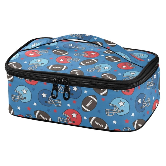 ALAZA Football Star Helmet Lunch Box Insulated Cooler Tote Bag Reusable School Picnic Travel Office