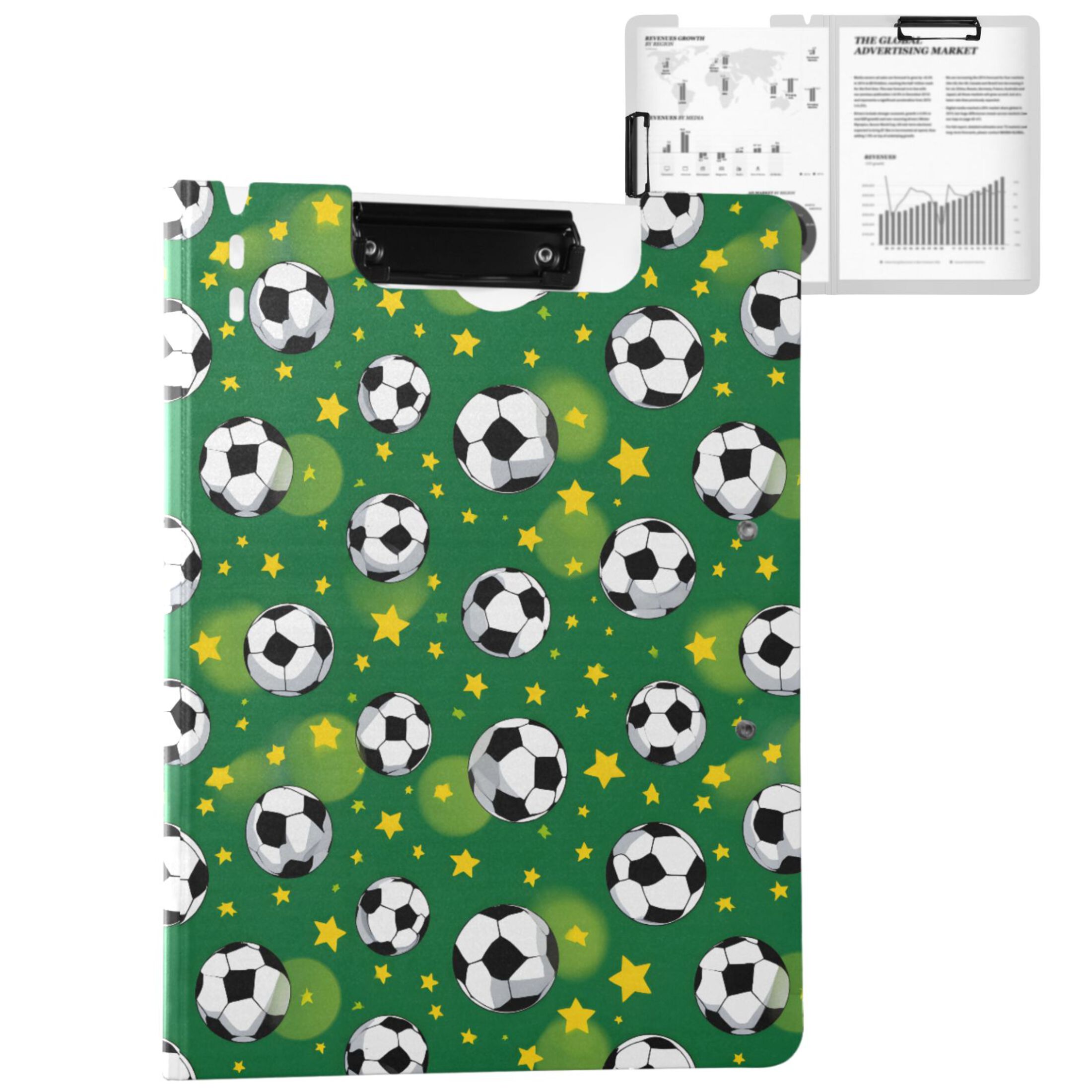 ALAZA Football Stars Cartoon A4 Foldable Clipboard 360 Degree Folder ...
