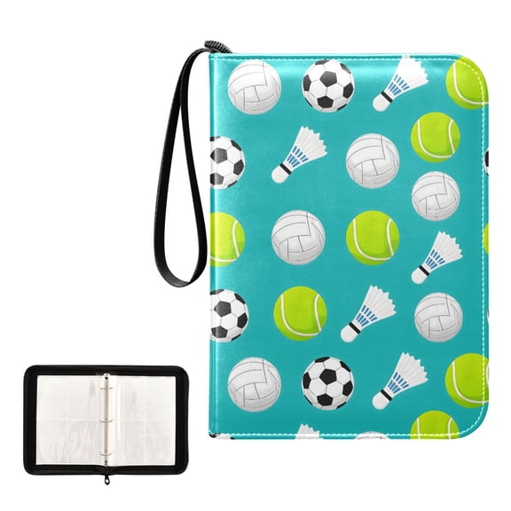ALAZA Football Tennis Balls Trading Card Binder 4 Pocket Cards Collection Album 400 Folder Holder