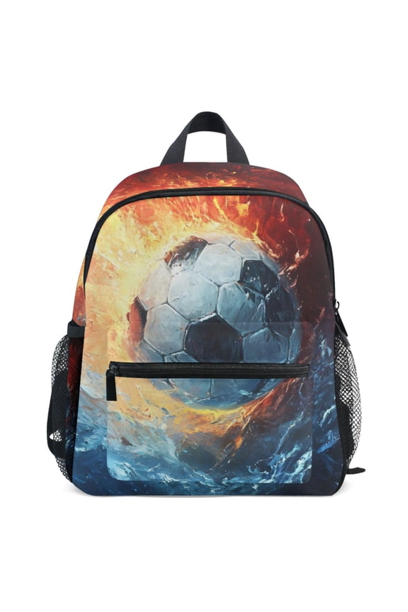 Football Water Fire Pattern School Backpack Student Bookbag Mini Bag