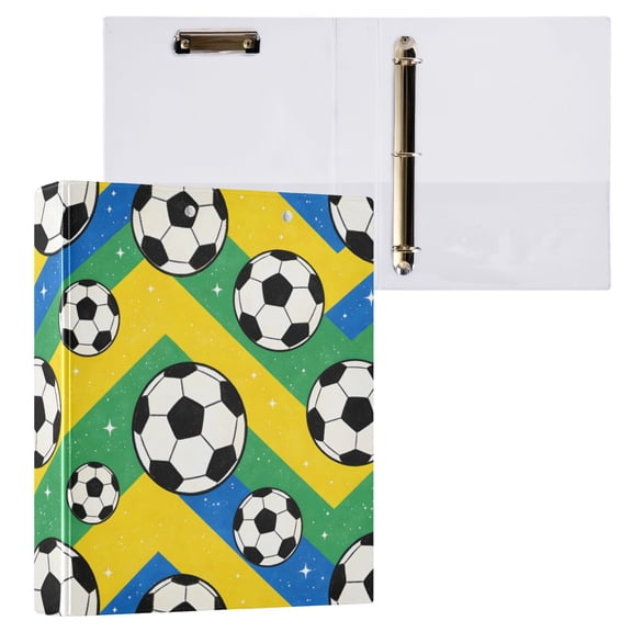 ALAZA Football on Geometry Hardcover 3 Ring Binder 1.5" D-Rings with Interior Pockets Binders School 1 PC
