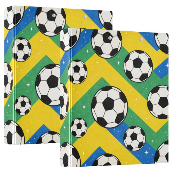 ALAZA Football on Geometry Hardcover 3 Ring Binder 1.5" D-Rings with Interior Pockets Binders School 2 PCs