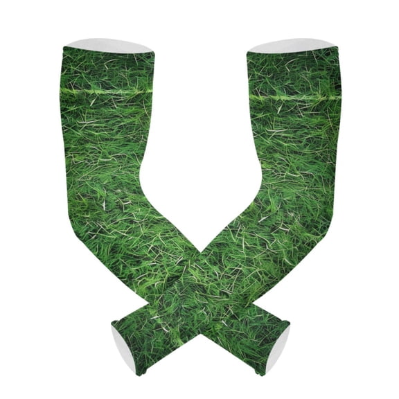 ALAZA Football on Grass UV Sun Protection Arm Sleeves UPF 50+ Compression Cooling Sleeve 1 Pair