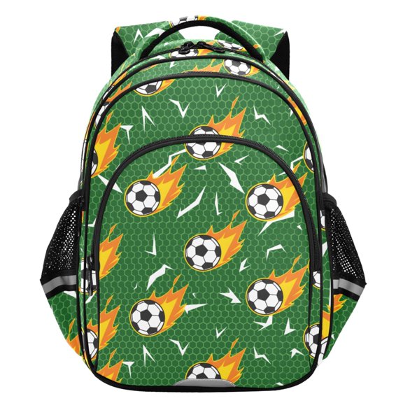 ALAZA Football with Fire School Backpack Elementary Bag Student Bookbag Travel Rucksack
