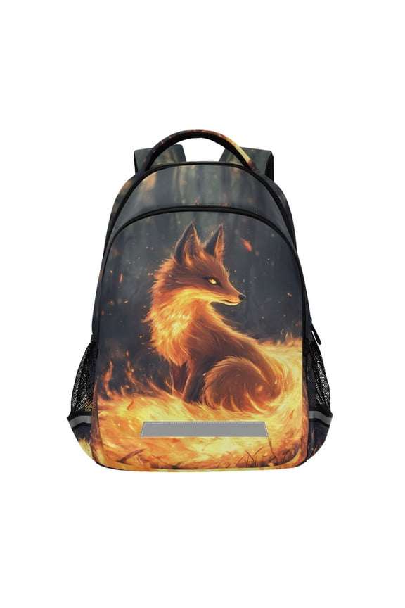 Fox Fire Forest Backpack Elementary School Bag Bookbag Travel Rucksack