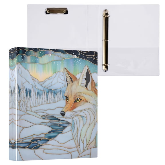 ALAZA Fox Marble Texture Hardcover 3 Ring Binder 1.5" D-Rings with Interior Pockets Binders School 1 PC
