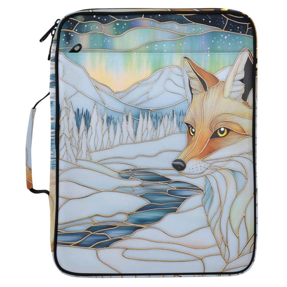 ALAZA Fox Marble Texture Pattern Expanding Accordion File Folder 3 Ring Zipper Organizer Portable Document Binder Bag
