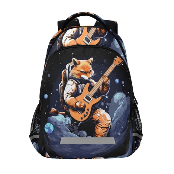 ALAZA Fox Play Guitar Backpack Elementary School Bag Bookbag Travel Rucksack
