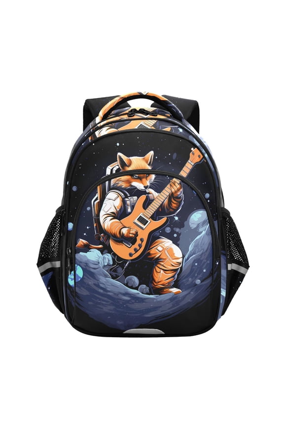 Fox Play Guitar School Backpack Elementary Bag Bookbag Travel Rucksack