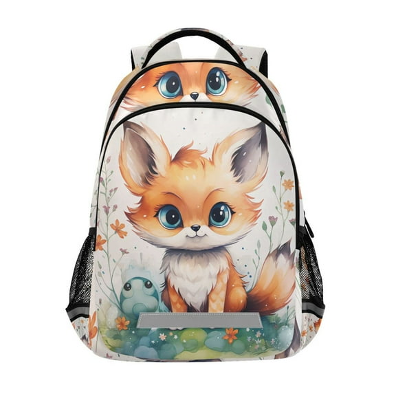 ALAZA Fox and Flowers Backpack Elementary School Bag Bookbag Travel Rucksack