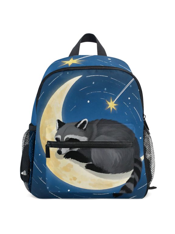 Fox on Moon Pattern Kids Backpack for Preschool Kindergarten Toddler Bags