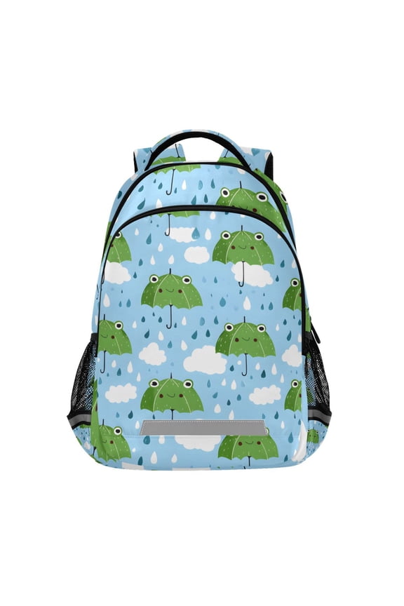 Frog Cartoon Umbrellas Backpack Elementary School Bag Bookbag Travel Rucksack