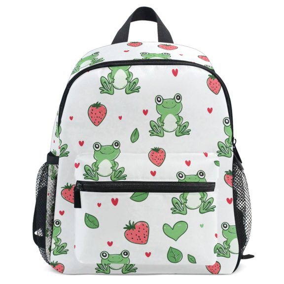 ALAZA Frog Strawberry Pattern School Backpack Student Bookbag Mini Bag