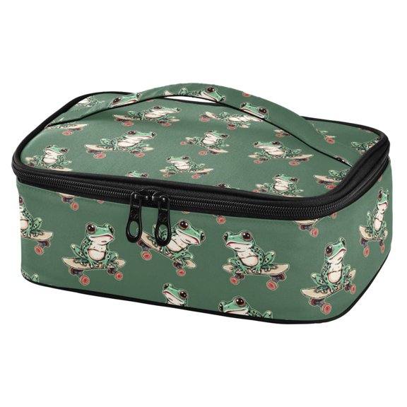 ALAZA Frog on Skateboard Lunch Box Insulated Cooler Tote Bag Reusable School Picnic Travel Office