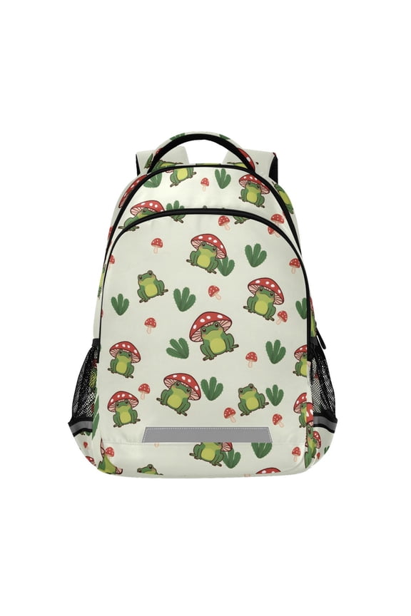 Frogs Mushrooms Backpack Elementary School Bag Bookbag Travel Rucksack