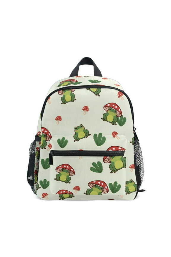 Frogs Mushrooms School Backpack Small Bookbag Mini Bags