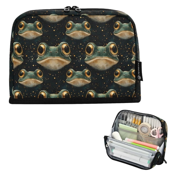 ALAZA Frogs Pencil Case Pen Pouch Bag Large Capacity Organizer