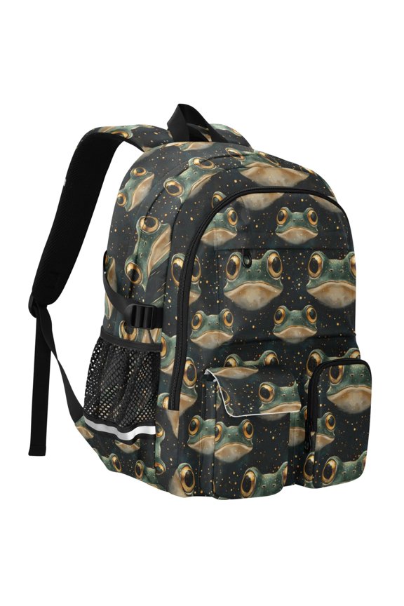 Frogs Print Student Backpack School Bookbag Large Laptop Daypack Travel Bag