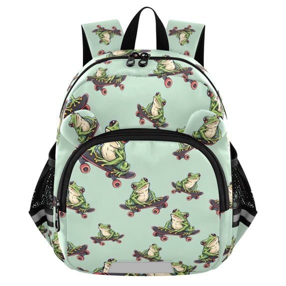 ALAZA Frogs on Skateboards Mini Backpack School Bookbag Age 3-7 Small