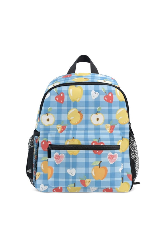 Fruit on Checkered Grid School Backpack Small Bookbag Mini Bags