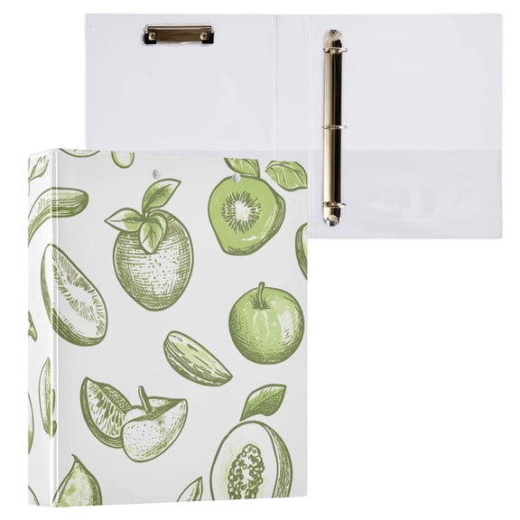 ALAZA Fruits Paint Hardcover 3 Ring Binder 1.5" Round Rings Interior Pockets Binders Organizer 1 Pack