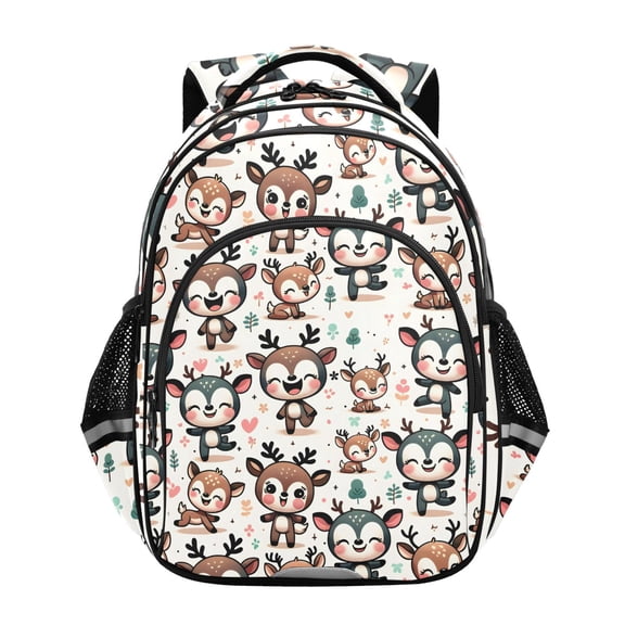ALAZA Funny Cartoon Deers School Backpack Elementary Bag Bookbag Travel Rucksack