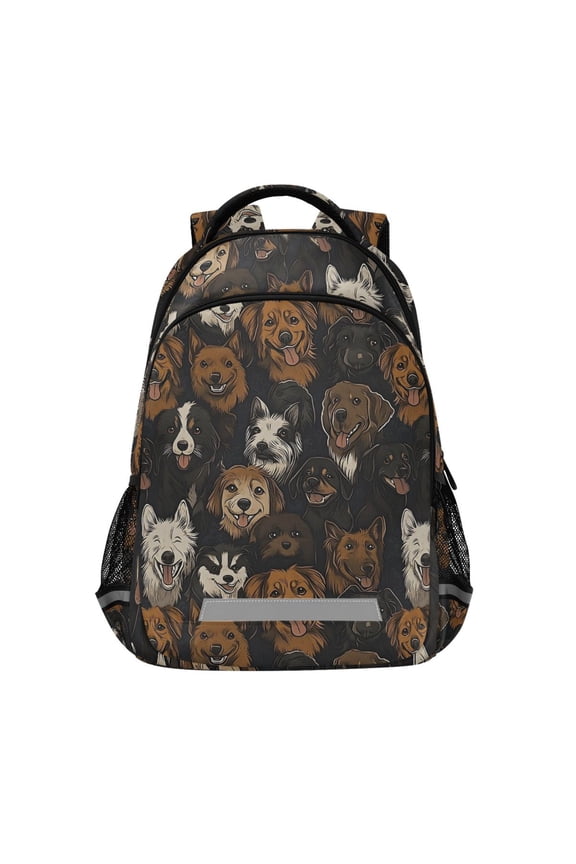 Funny Cartoon Doodle Dogs Backpack Elementary School Bag Bookbag Travel Rucksack