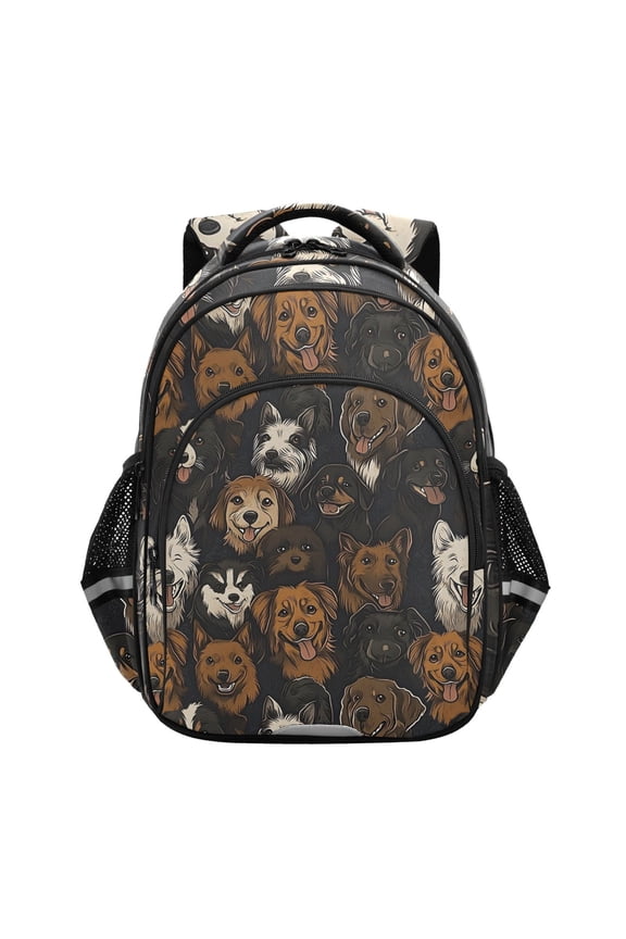 Funny Cartoon Doodle Dogs School Backpack Elementary Bag Bookbag Travel Rucksack