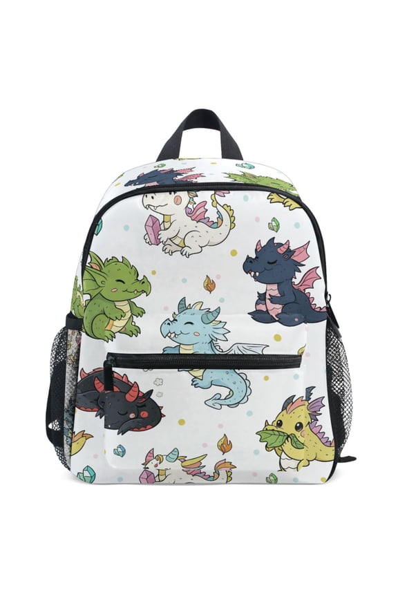 Funny Dragons Pattern School Backpack Student Bookbag Mini Bag