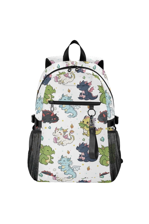 Funny Dragons Pattern School Backpack Travel Laptop Bag College Bookbag Casual Daypack for Women Men