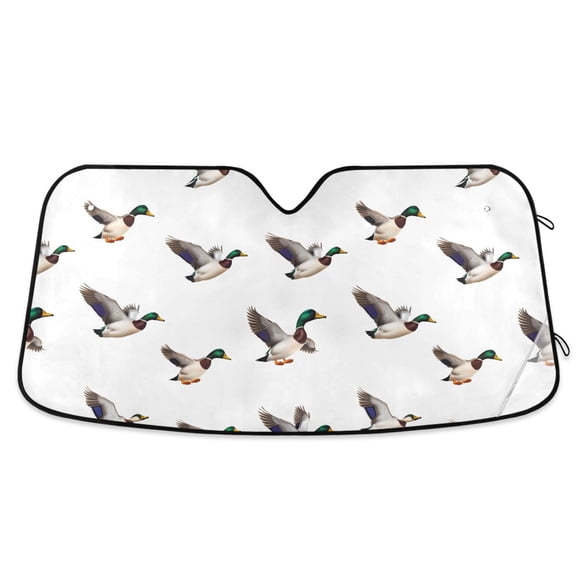 ALAZA Funny Flying Ducks Pattern Car Windshield Sun Shade Foldable UV Ray Sunshade Visor Protector 55 x 27.6in