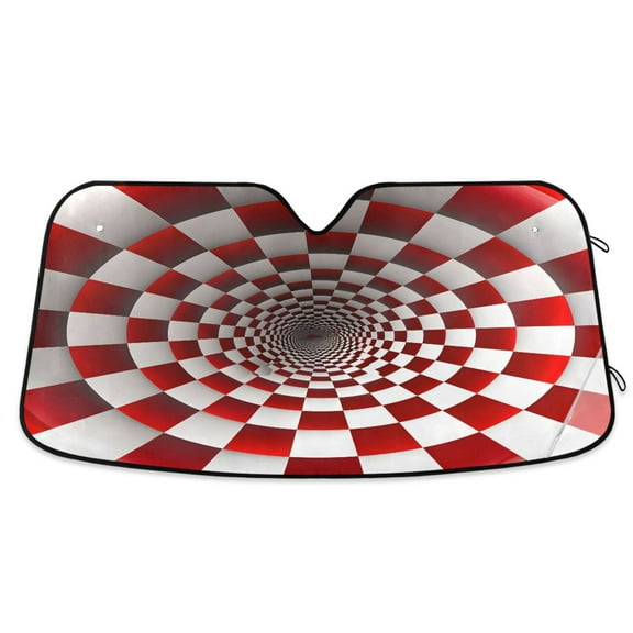 ALAZA Funny Geometric Illusion Windshield Sun Shade Car Foldable Sun Visor Block UV Rays Protector 55"x27.6"