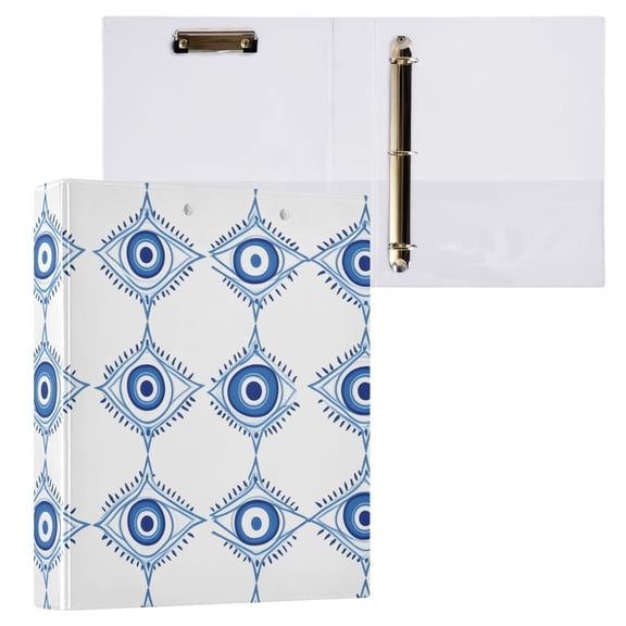 ALAZA Funny Geometry Eyes Hardcover 3 Ring Binder 1.5" Round Rings Interior Pockets Binders Organizer 1 Pack