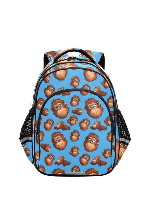 Funny Gorillas Blue School Backpack Elementary Bag Bookbag Travel Rucksack
