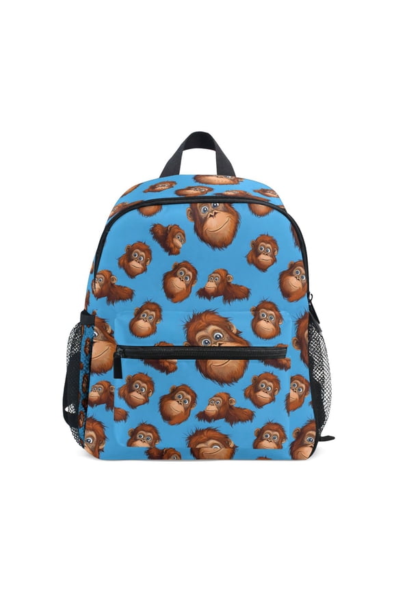 Funny Gorillas Blue School Backpack Small Bookbag Mini Bags