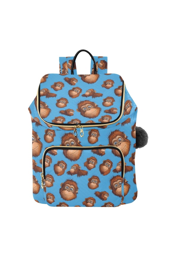 Funny Gorillas Blue Travel Backpack Laptop Bag Large Capacity Daypack