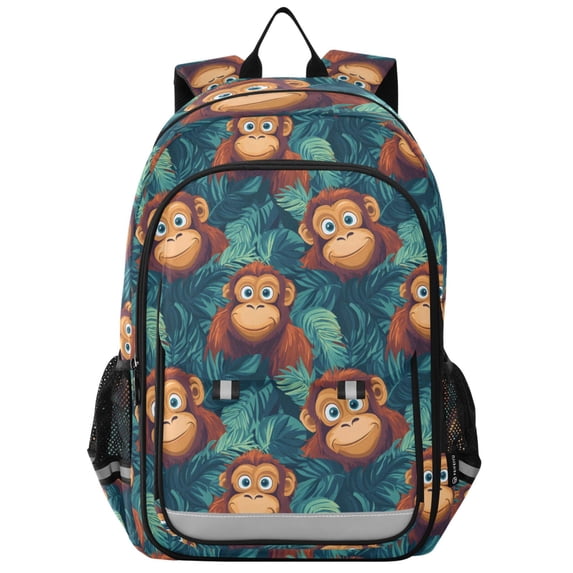 ALAZA Funny Gorillas Palm Leaf Laptop Backpack Purse Travel Bag Casual School Bookbag Rucksack for Women Men