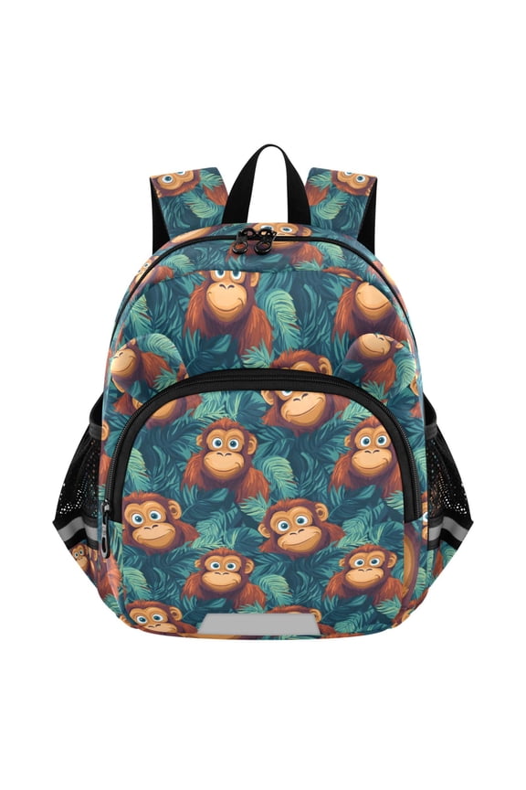 Funny Gorillas Palm Leaf Mini Backpack School Bookbag Age 3-7 Small