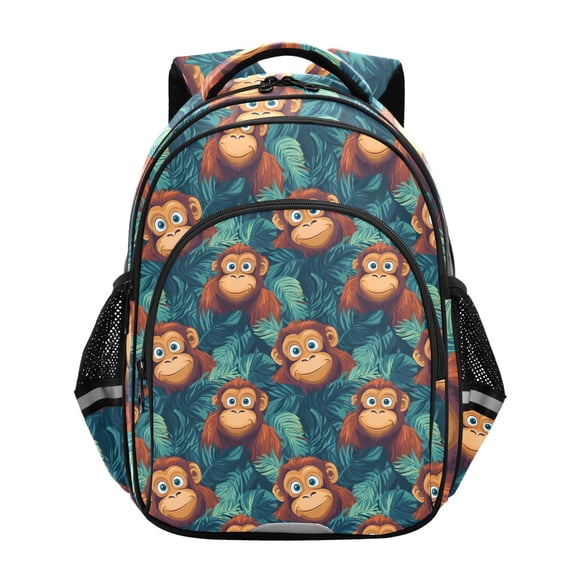 ALAZA Funny Gorillas Palm Leaf School Backpack Elementary Bag Bookbag Travel Rucksack