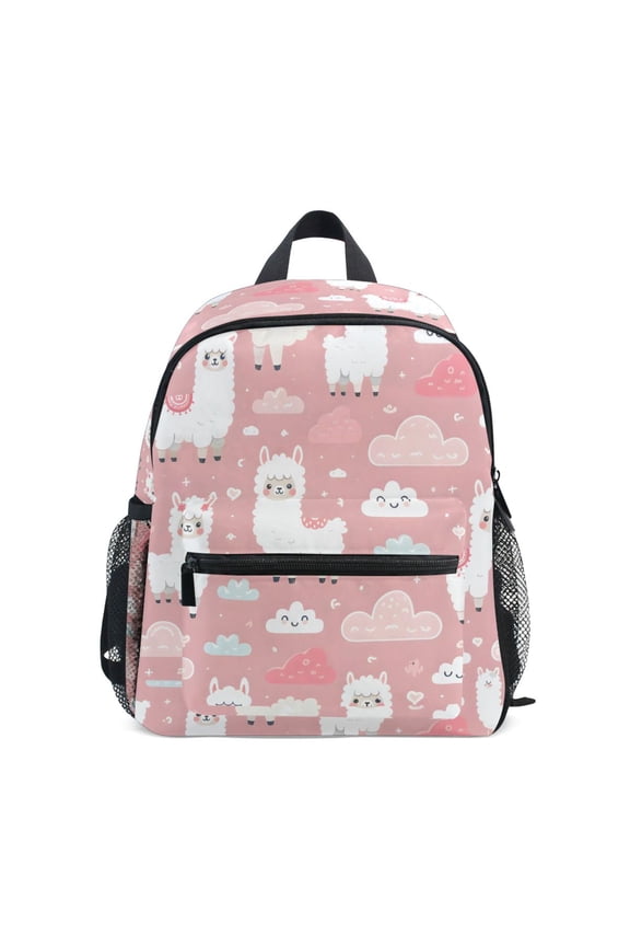Funny Llama and Clouds School Backpack Small Bookbag Mini Bags