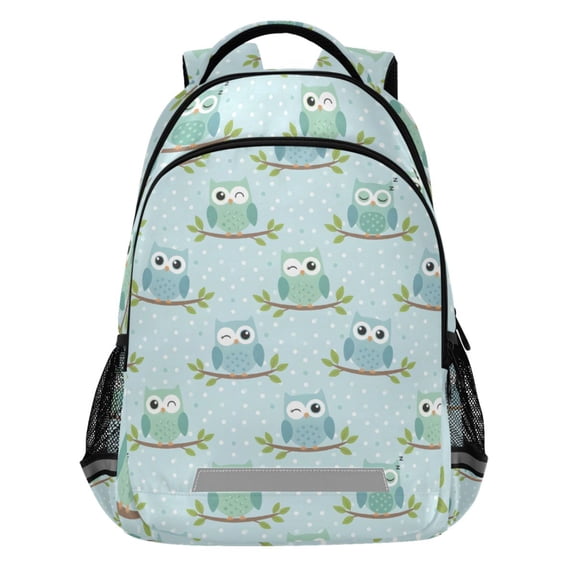 ALAZA Funny Owls Pattern Backpack Elementary School Bags Student Bookbag Travel Rucksack