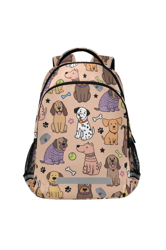 Funny Puppy Dog Pattern Backpack Elementary School Bags Student Bookbag Travel Rucksack