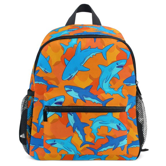 ALAZA Funny Sharks Pattern School Backpack Student Bookbag Mini Bag