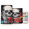 thumbnail image 1 of ALAZA Funny Skull 2 PCs LED Flickering Flameless Candles with Remote Timer Battery Operated Candle, 1 of 7